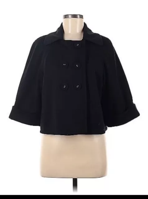 Sandro Black Cropped Pea Coat Jacket Women’s Size Large L