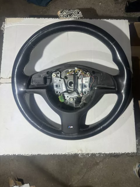 BMW E46 M3 Manual Trans Steering Wheel Black Leather Genuine Oem 2001-2006