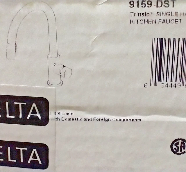 DELTA 9159DST TRINSIC Single Handle PullDown Kitchen Faucet Chrome