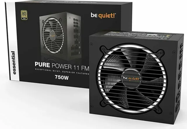 Be Quiet! Power Supply 1000W 850W 750W 650W Gold Fully Modular Pure Power 11 FM