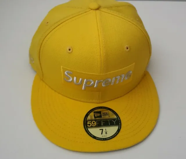 New with defect SS20 Supreme $1M box logo new Era size 7 1/8 yellow cap hat