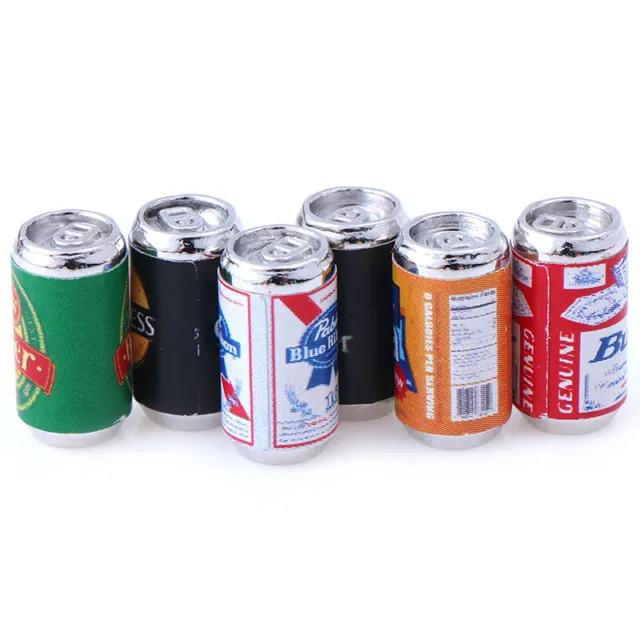 6pcs/Set Bottle Beer Miniatures For 1:12 Dollhouse Miniature Kids Play C~EW