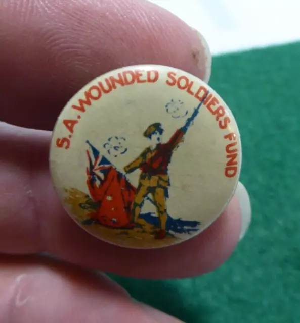 Ww1 Australian S.a Wounded Soldiers Fund  Small Button Day Badge