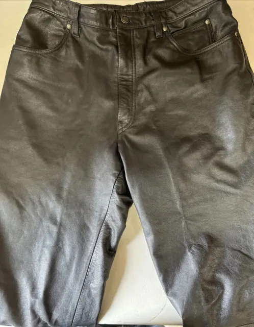 Harley Davidson Leather M Black Motorcycle Pants Jeans style