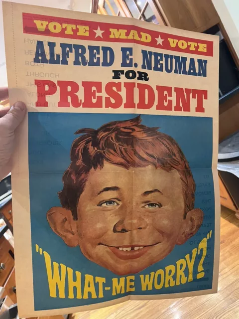 RARE ALFRED E. NEUMAN FOR PRESIDENT 1968 What-Me Worry? Mad Magazine Poster