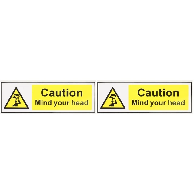 2x Adhesive Caution Sticker Watch Your Head Sticker