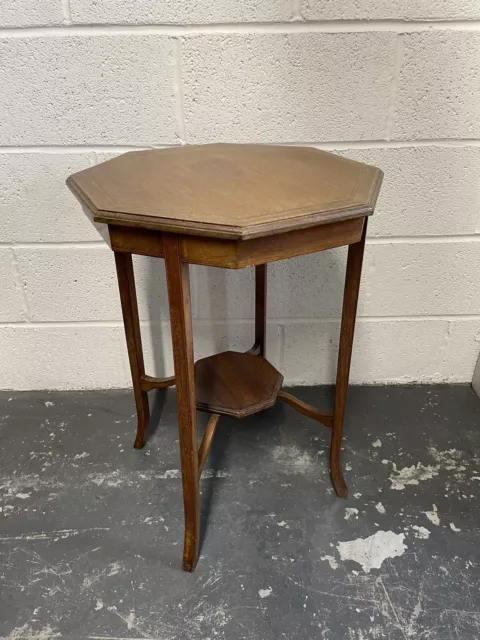 Pretty Inlaid Antique Victorian Octagonal Side Table.