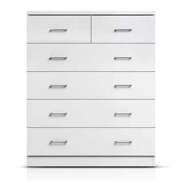 Artiss Tallboy Dresser Table 6 Chest of Drawers Cabinet Bedroom Storage White 2
