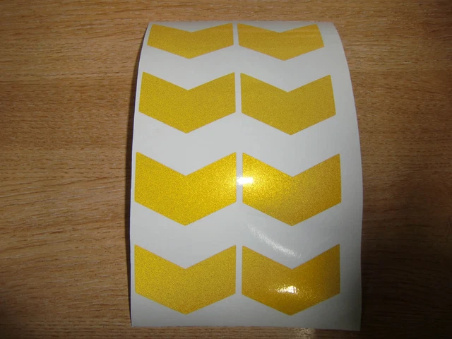Hi-Viz Reflective Safety Stickers ~ Chevrons ~ Cycle / Bike / Motorcycle BE SEEN