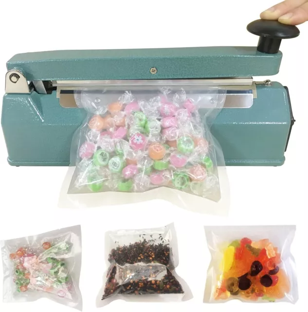 12" Hand Impulse Heat Sealer Poly Plastic Bag Film Sealing  Machine Teflon