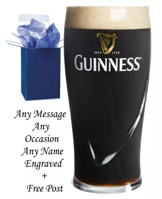 Personalisierte gravierte Pint Bierglas Geburtstag Hochzeit, Opa Guinness Geschenk