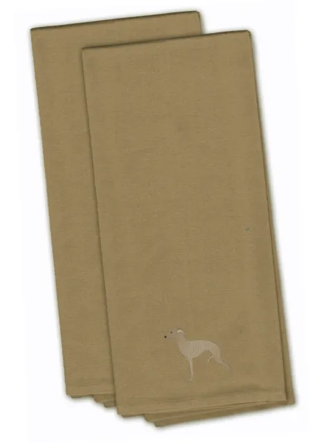 Italian Greyhound Tan Embroidered Towel Set of 2 BB3414TNTWE