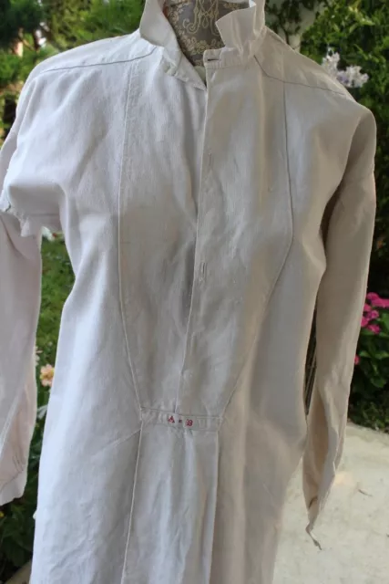 Ancienne chemise Biaude de campagne en lin écru / Linge ancien 1980623 3