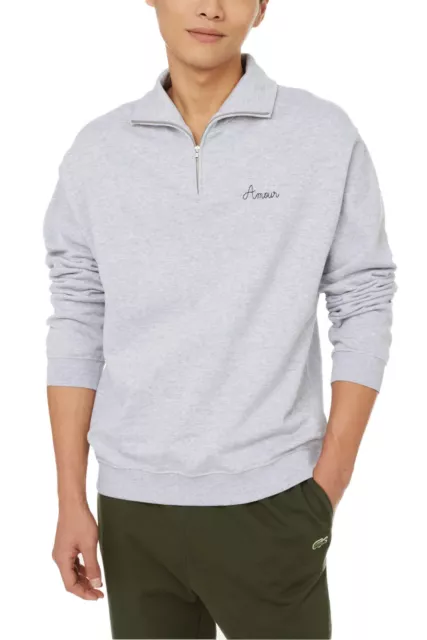 Maison Labiche Mens Placide Amour Sweatshirt Large Light Grey - NWT $180