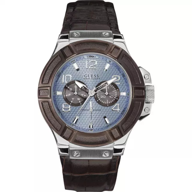 Orologio GUESS mod. RIGOR ref. W0040G10 Uomo multifunzione in pelle marrone man