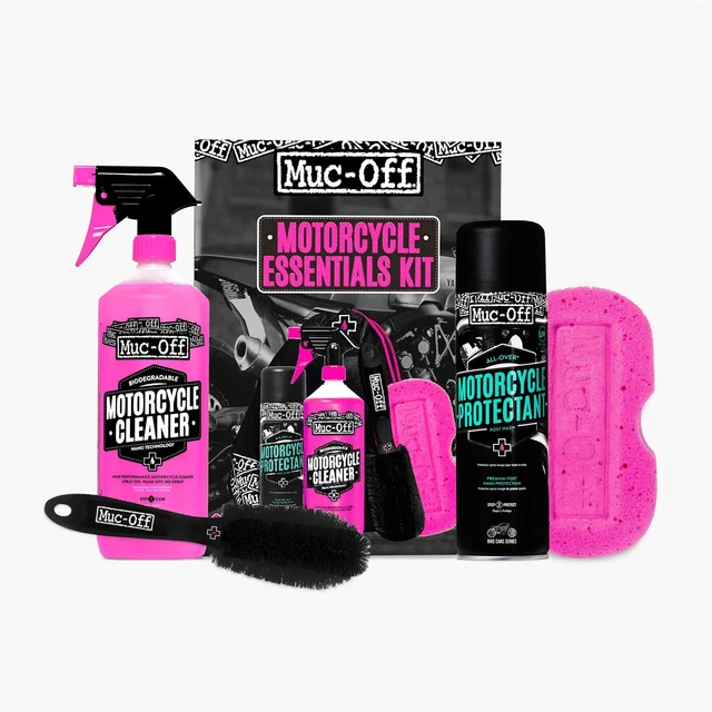 Muc-Off Moto Essentials Care Kit Cura Set Pulizia 4 Pezzi