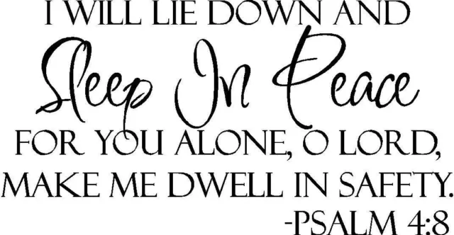 SLEEP IN PEACE Bible Verse Wall Decal Quote Words Lettering Decor Inspiration