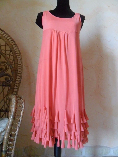 Robe Neuve Deca Modèle Malou Taille 1 (38) - Couleur Corail - En Viscose/Spandex/Polyester - Avec Étiquettes