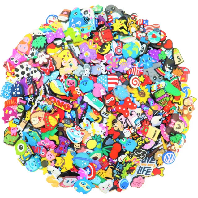 Lot of 50,100,200 pcs Random PVC Different Shoe Charms for Shoe Decoratiion