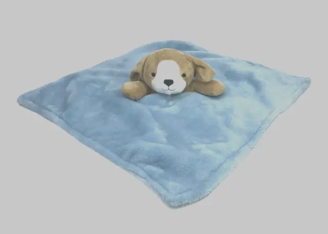 Carters Brown Puppy Dog Lovey Blue Baby Security Blanket Stuffed Animal Toy