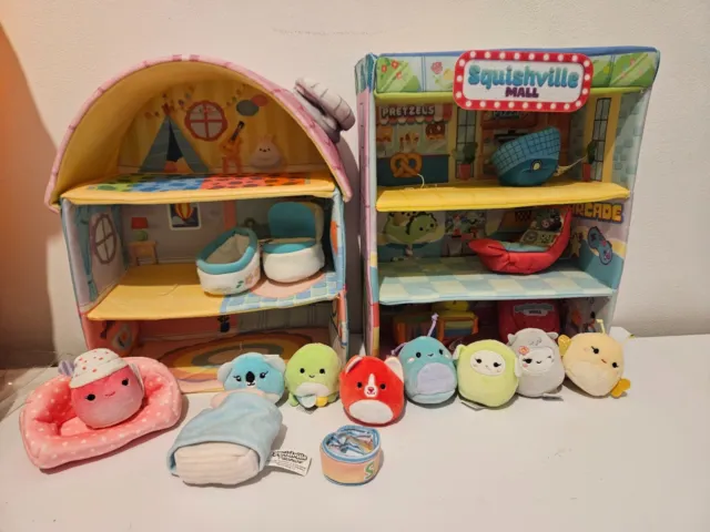 squishmallow squishville mall and fifi cottage play set with squish x8