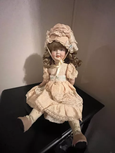 15 1/2" Bisque Head Doll With Real Seeley 10 1/4" Jointed Composition Body 1996