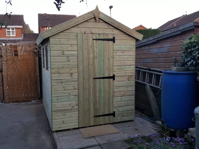 8'x6' TANALISED 13MM T&G SHIPLAP SHED APEX ROOF/SINGLE DOOR/FREE DEL 20 MILES!!