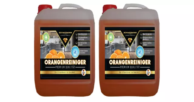 Orangenreiniger 2x5L Konzentrat Allzweckreiniger Fleckentferner Orangenöl Fettl