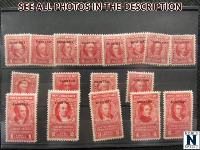 NobleSpirit No Reserve WJ) US #R561-R577 Mint NH = $400 CV 1951 Documentary