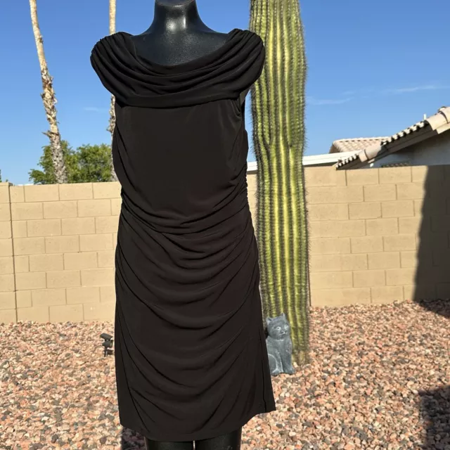 Woman’s Black Ruched Off Shoulder Dress By Spense Size 14