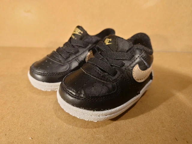 SCARPE DA GINNASTICA Nike Force 1 Culla Bambino Nero Ragazze Uk 1