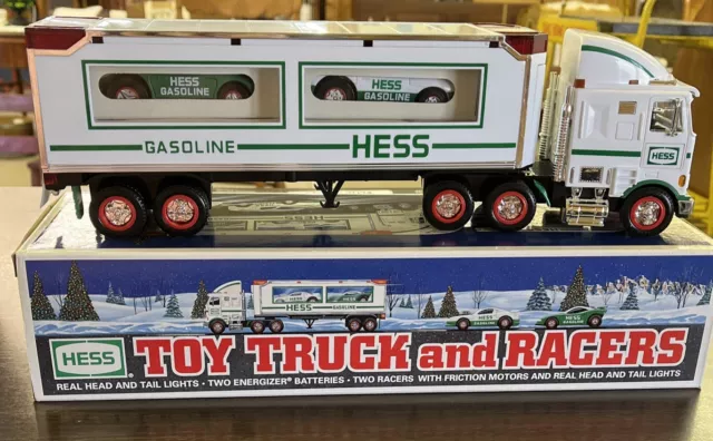 1997 HESS Toy Truck And 2 Racers In Original Box NIB