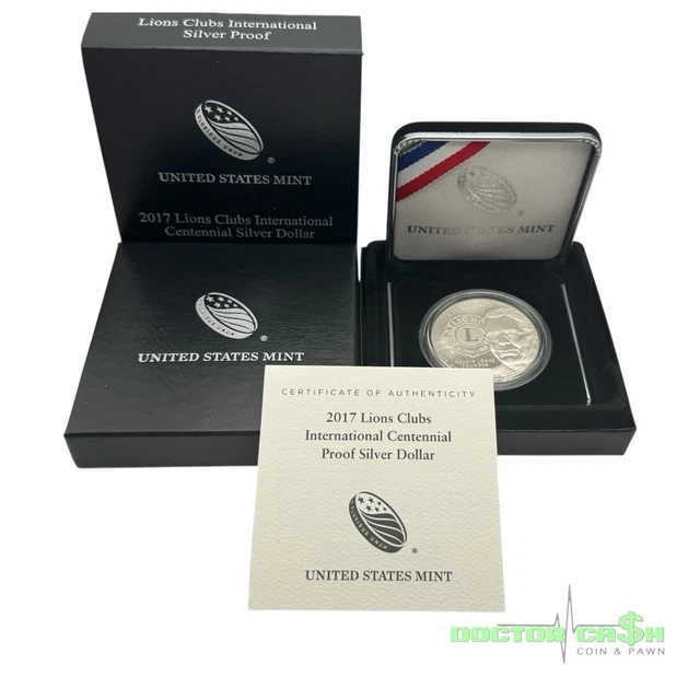 2017 P LIONS Clubs International Centennial Proof Silver Dollar