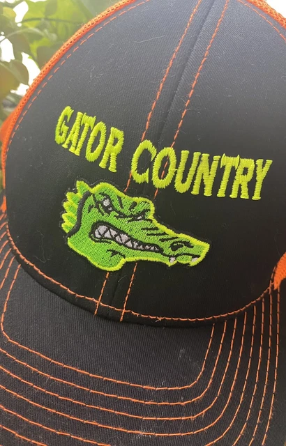 Gators Country Hat Cap Snap Back Black and Orange Meshback hat