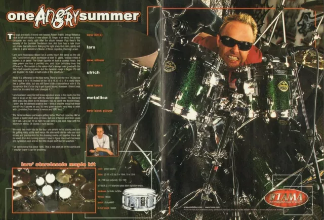 2003 2pg Print Ad Tama Starclassic Drum Kit Lars Ulrich Fleming Larsen Metallica
