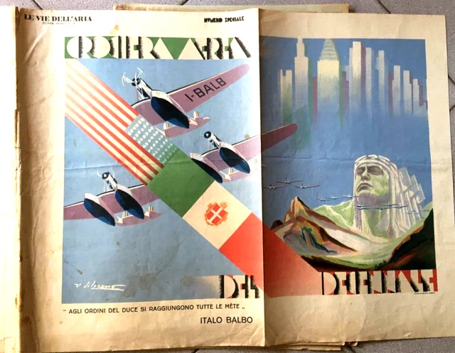 Italo Balbo crociera aerea decennale Le vie dell'aria numero unico 1933 fascismo