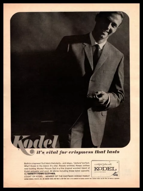 1964 EASTMAN KODAK Kodel Fabric Varsity Town Worsted Wool Blend Suit ...