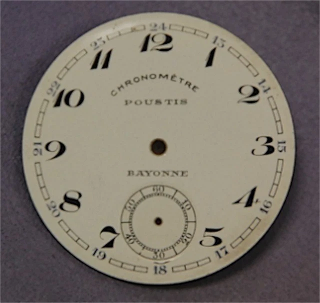 Cadran De Montre De Poche Ancien émaillé 43mm - Chronomètre Trinacria, France, Occasion Bon état