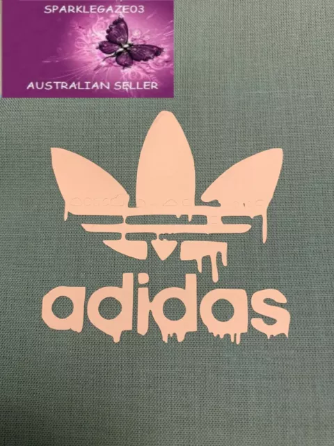 Brand New Adidas Logo Drip Iron On Heat Transfer Vinyl Decal Sport