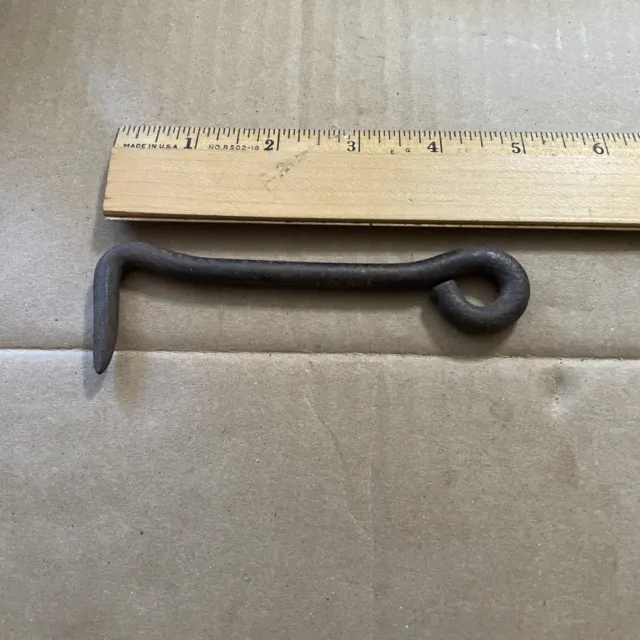 Antique  Barn Shed Door Hook Handforge Salvaged Weathered Country