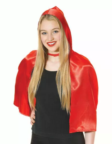 Adult Short Red Riding Hood Cape Cloak Halloween Fancy Dress Accessory