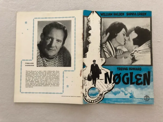 The Key William Holden, Sophia Loren, Trevor Howard 1958 Danish Movie Program 2