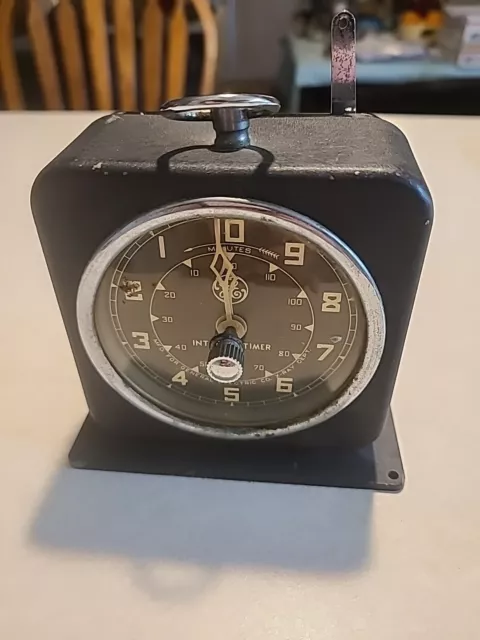 Vintage G.E. Interval Timer - General Electric X-Ray Corp. Wind-up 1954 black