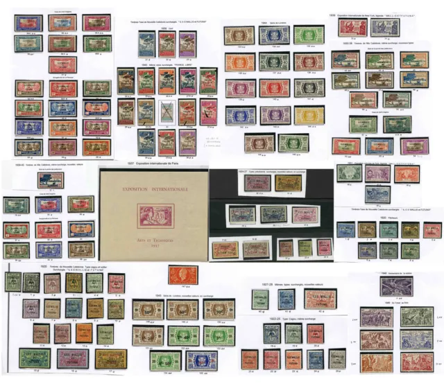 WALLIS + FUTUNA France Colonies 1920-50 timbres et ensembles comme neuf.. PRIX CHAQUE GROUPE