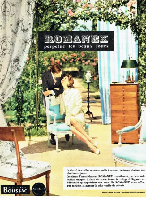 publicité Advertising  1022  1959   Romanex  tissu ameublement  tentures Boussac