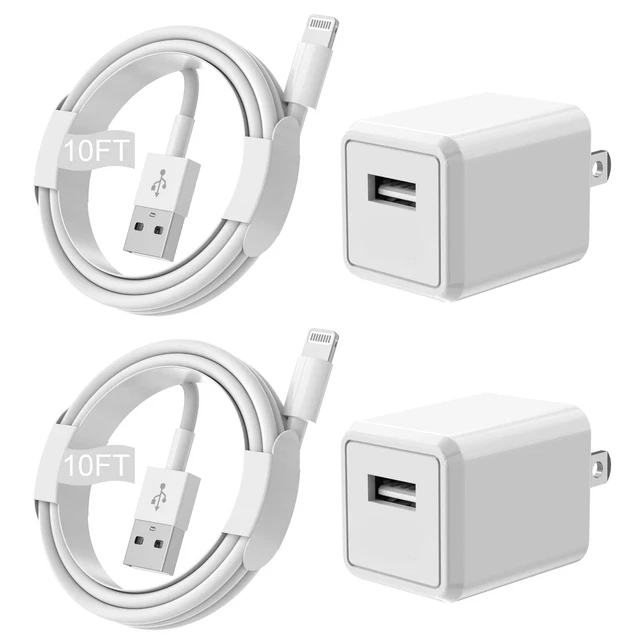 Iphone Charger [Apple Mfi Certified] Long 2 Pack 10FT Lightning Cable Cube Iphon