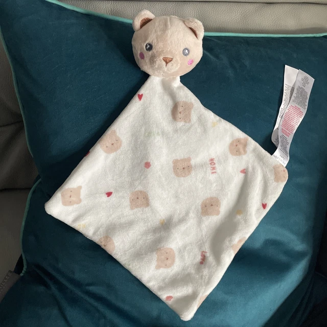PRIMARK TEDDY BEAR SOFT TOY BROWN TEDDY COMFORTER soft toy blankie