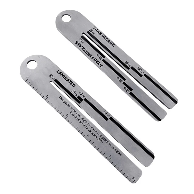 Paquete de 2 herramientas de medición de calibre de tejas para medidor de tejas de techo herramientas de tejado