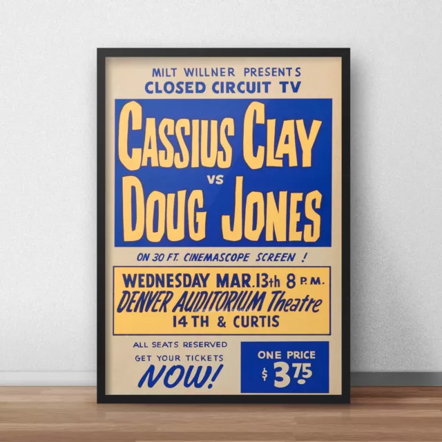 Cassius Clay Vs Doug Jones Vintage Boxing Poster Print Picture A3 A4 A5