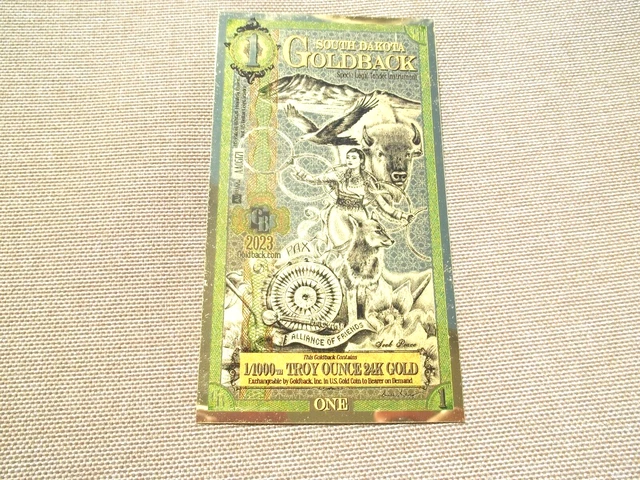 24K Gold # 1 South Dakota Note, Infused Bill